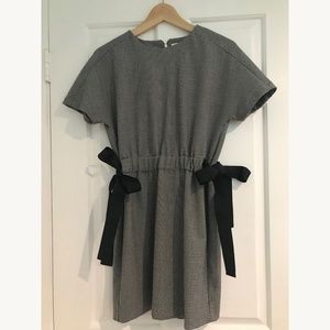 Zara Check Mini Dress with Bows - like new